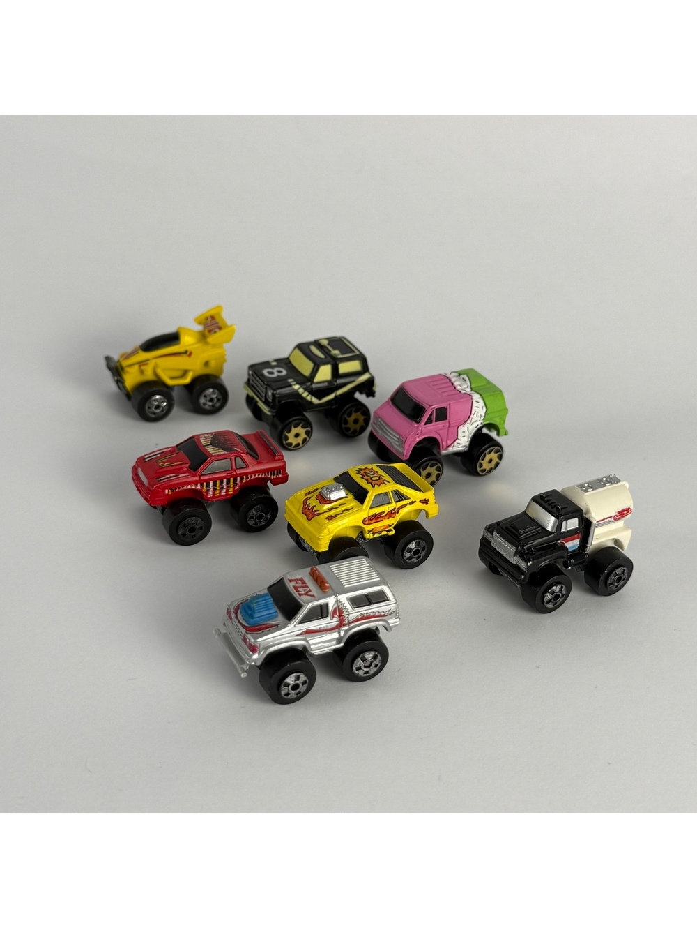 Lot of 7 Vintage Micro Machines Galoob Monster Trucks and Vehicles